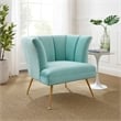 Modway Veronica Modern Channel Tufted Performance Velvet Armchair in Mint Blue