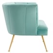 Modway Veronica Modern Channel Tufted Performance Velvet Armchair in Mint Blue