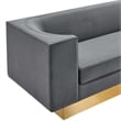 Modway Eminence Modern Performance Velvet Upholstered Sofa in Gray/Gold