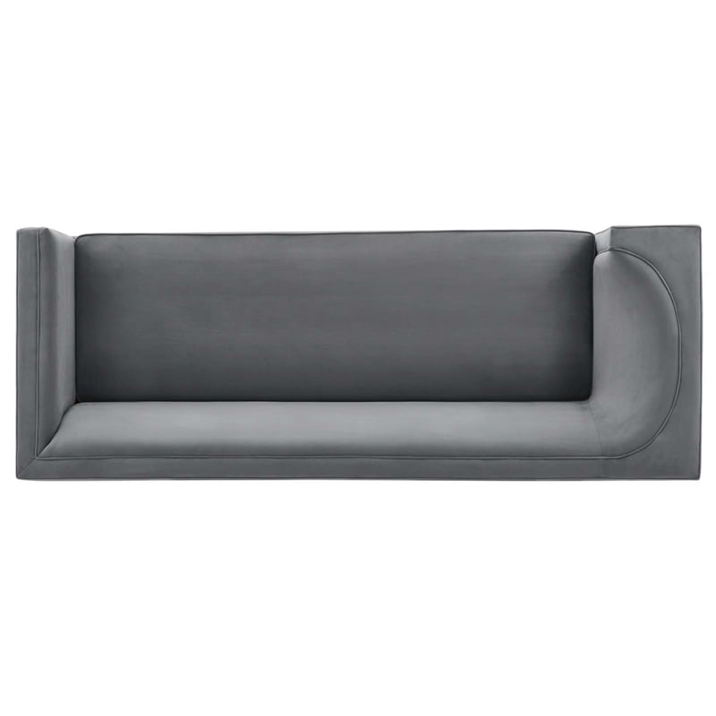 Modway Eminence Modern Performance Velvet Upholstered Sofa in Gray/Gold