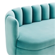 Modway Victoria Modern Tufted Performance Velvet Sofa in Mint Blue/Gold