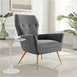 Modway Renata Modern Tufted Performance Velvet Armchair in Gray/Gold