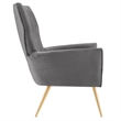 Modway Renata Modern Tufted Performance Velvet Armchair in Gray/Gold