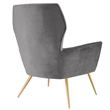 Modway Renata Modern Tufted Performance Velvet Armchair in Gray/Gold