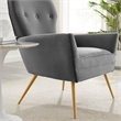 Modway Renata Modern Tufted Performance Velvet Armchair in Gray/Gold