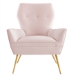 Modway Renata Modern Tufted Performance Velvet Armchair in Pink/Gold