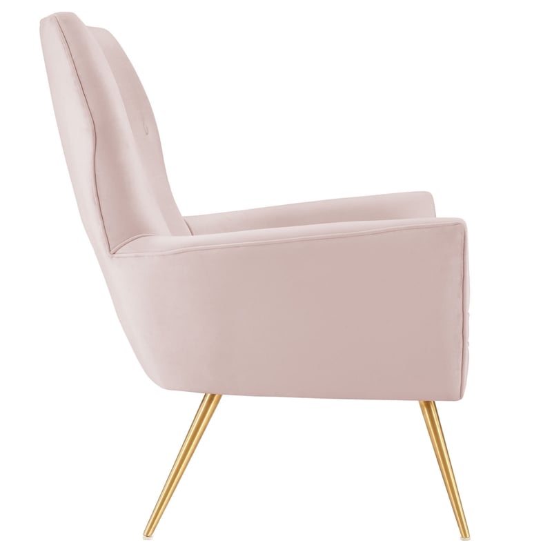 Modway Renata Modern Tufted Performance Velvet Armchair in Pink/Gold
