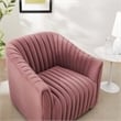 Modway Announce Modern Performance Velvet Tufted Armchair in Dusty Rose Pink