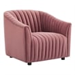 Modway Announce Modern Performance Velvet Tufted Armchair in Dusty Rose Pink