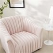 Modway Announce Modern Performance Velvet Tufted Armchair in Pink