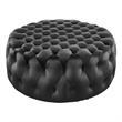 Modway Amour Modern Button Tufted Round Velvet Ottoman in Black