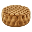 Modway Amour Modern Button Tufted Round Velvet Ottoman in Cognac Brown