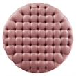Modway Amour Modern Button Tufted Round Velvet Ottoman in Dusty Rose Pink