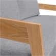 Modway Brisbane Modern Teak Wood/Fabric Patio Loveseat in Gray/Natural