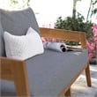 Modway Brisbane Modern Teak Wood/Fabric Patio Loveseat in Gray/Natural