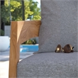 Modway Brisbane Modern Fabric/Teak Wood Outdoor Armchair in Gray/Natural