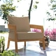 Modway Brisbane Modern Fabric/Teak Wood Outdoor Armchair in Light Brown/Natural