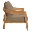 Modway Brisbane Modern Fabric/Teak Wood Outdoor Armchair in Light Brown/Natural