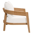 Modway Brisbane Modern Fabric/Teak Wood Outdoor Armchair in White/Natural