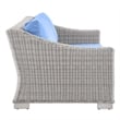 Modway Conway 4-Piece Fabric & Rattan Outdoor Furniture Set in Light Gray/Blue