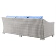 Modway Conway 4-Piece Fabric & Rattan Outdoor Furniture Set in Light Gray/Blue