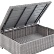 Modway Conway 4-Piece Fabric & Rattan Outdoor Furniture Set in Light Gray/Blue