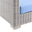 Modway Conway 4-Piece Fabric & Rattan Outdoor Furniture Set in Light Gray/Blue