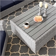 Modway Conway 4-Piece Fabric & Rattan Outdoor Furniture Set in Light Gray/Navy