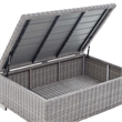 Modway Conway 4-Piece Fabric & Rattan Outdoor Furniture Set in Light Gray/Navy