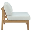 Modway Bayport 5-Piece Modern Teak Wood/Fabric Outdoor Set in White/Natural