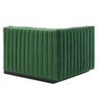 Modway Conjure Modern Channel Tufted Velvet Left-Arm Chair in Emerald Green