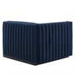 Modway Conjure Modern Channel Tufted Velvet Left-Arm Chair in Midnight Blue