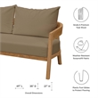 Modway Brisbane 6-Piece Teak Wood Outdoor Patio Set in Natural/Light Brown