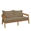 Modway Brisbane 6-Piece Teak Wood Outdoor Patio Set in Natural/Light Brown