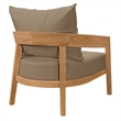 Modway Brisbane 6-Piece Teak Wood Outdoor Patio Set in Natural/Light Brown