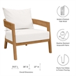 Modway Brisbane 6-Piece Teak Wood Outdoor Patio Set in Natural/White