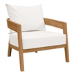 Modway Brisbane 6-Piece Teak Wood Outdoor Patio Set in Natural/White