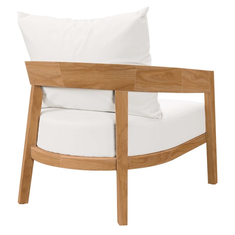 Modway Brisbane 6-Piece Teak Wood Outdoor Patio Set in Natural/White