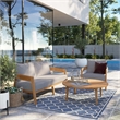 Modway Brisbane 3-Piece Teak Wood Outdoor Patio Set - Natural/Gray