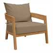 Modway Brisbane 3-Piece Teak Wood Outdoor Patio Set - Natural/Light Brown