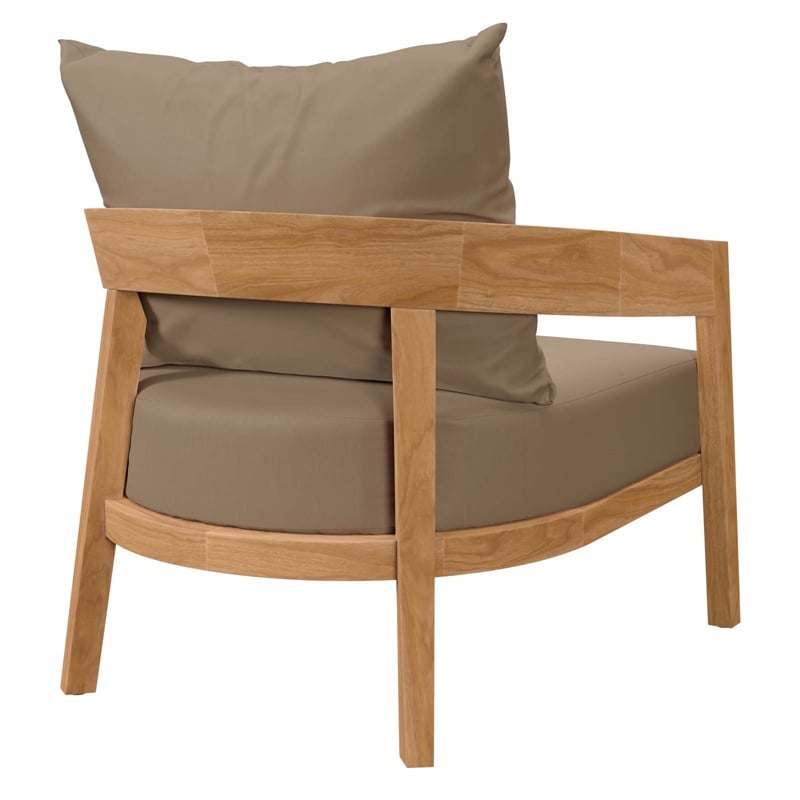 Modway Brisbane 3-Piece Teak Wood Outdoor Patio Set - Natural/Light Brown