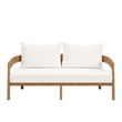 Modway Brisbane 3-Piece Teak Wood Outdoor Patio Set - Natural/White