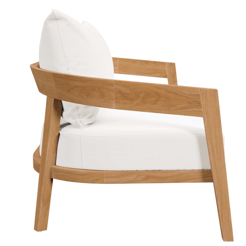 Modway Brisbane 3-Piece Teak Wood Outdoor Patio Set - Natural/White