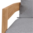 Modway Brisbane 3-Piece Teak Wood Outdoor Patio Set in Natural/Gray