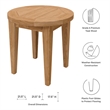 Modway Brisbane 3-Piece Teak Wood Outdoor Patio Set in Natural/Light Brown
