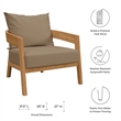 Modway Brisbane 3-Piece Teak Wood Outdoor Patio Set in Natural/Light Brown