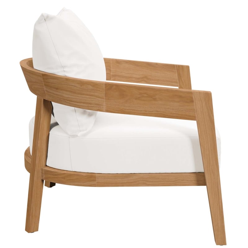 Modway Brisbane 3-Piece Teak Wood Outdoor Patio Set in Natural/White