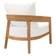 Modway Brisbane 3-Piece Teak Wood Outdoor Patio Set in Natural/White