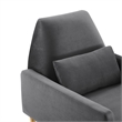 Modway Liliana Modern Performance Velvet Armchair in Charcoal/Gold