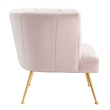 Modway Veronica Modern Channel Tufted Performance Velvet Armchair in Pink